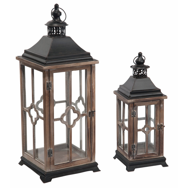 Bloomsbury Market 2 Piece Wood and Metal Lantern & Reviews Wayfair